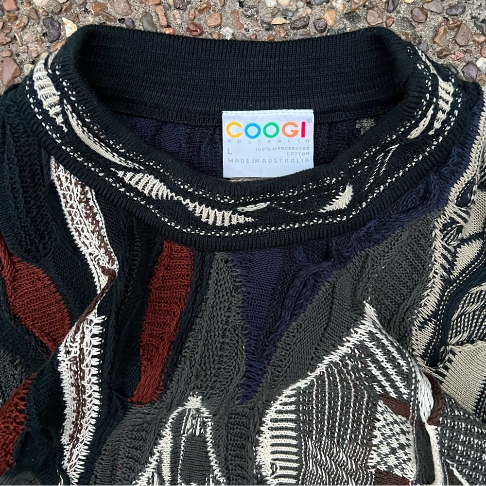 Vintage 90s biggie smalls coogi Multicolor Knit Sweater